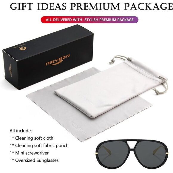 🆕Women Grey Oversized Sunglasses Retro Trendy Shield Big Large Fashion Shades - Picture 7 of 7